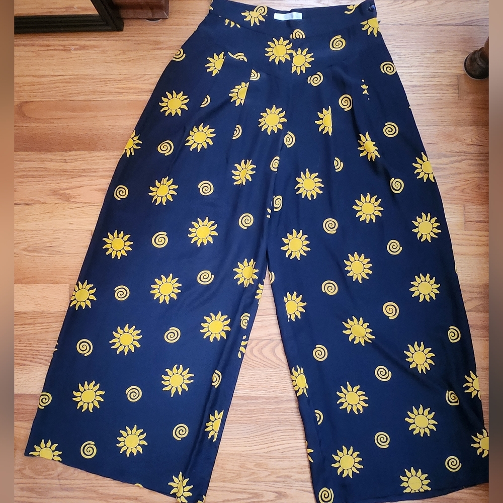 Vera Da Pozzo Silk Wide Leg 👖 Pants Italy Size 46